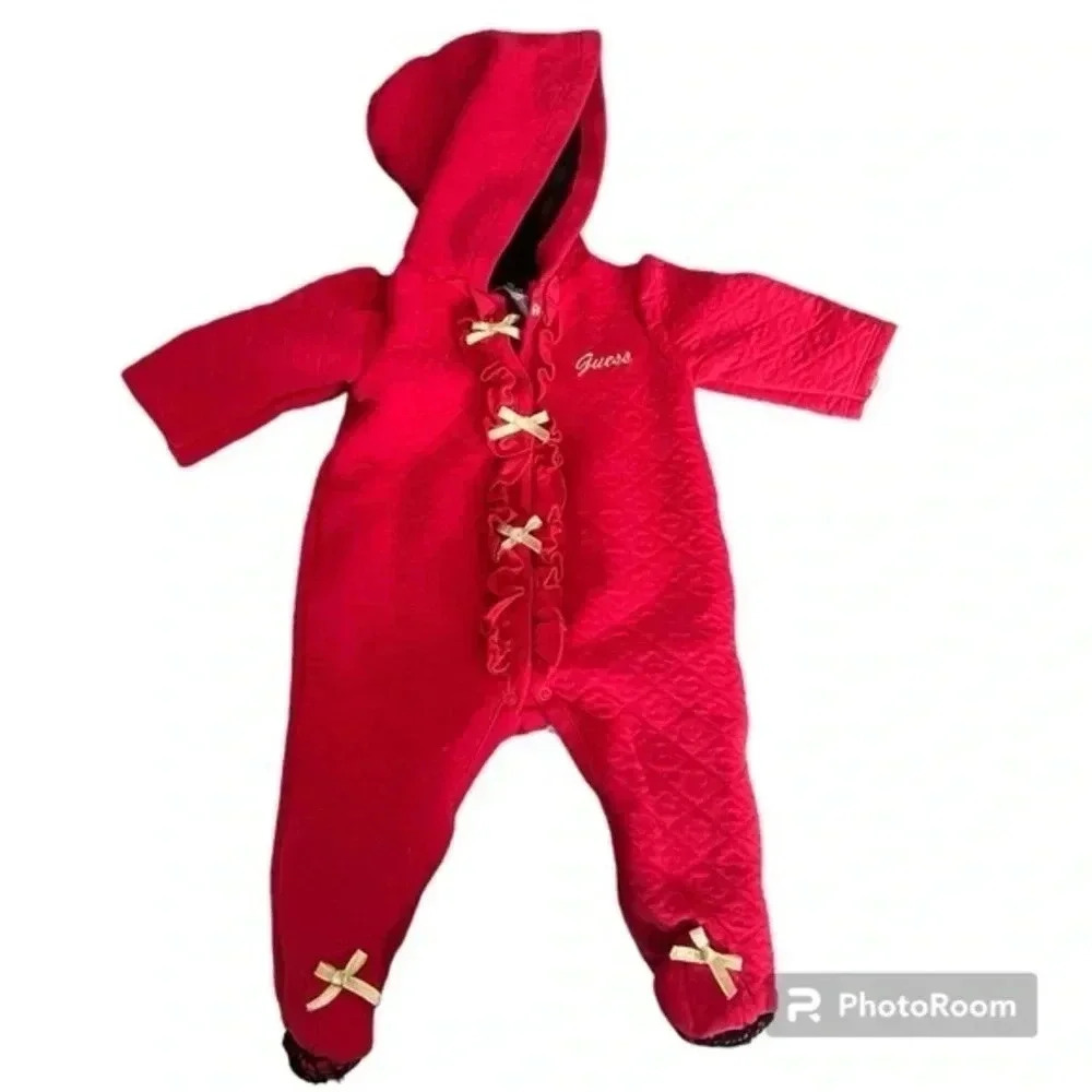 Guess baby girl hooded one piece outfit 3-6
